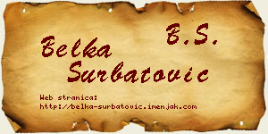 Belka Šurbatović vizit kartica